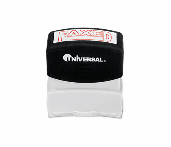 UNV10054 Message Stamp, FAXED, Pre-Inked/Re-Inkable, Red By UNIVERSAL OFFICE PRODUCTS