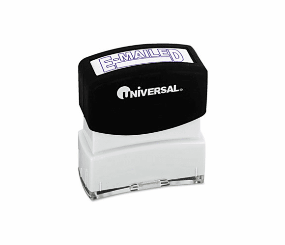 UNV10058 Message Stamp, E-MAILED, Pre-Inked/Re-Inkable, Blue By UNIVERSAL OFFICE PRODUCTS