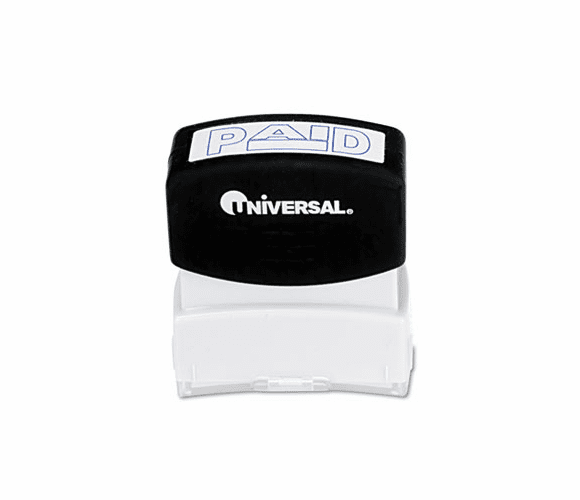 UNV10061 Message Stamp, PAID, Pre-Inked/Re-Inkable, Blue By UNIVERSAL OFFICE PRODUCTS