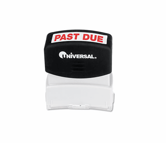UNV10063 Message Stamp, PAST DUE, Pre-Inked/Re-Inkable, Red By UNIVERSAL OFFICE PRODUCTS