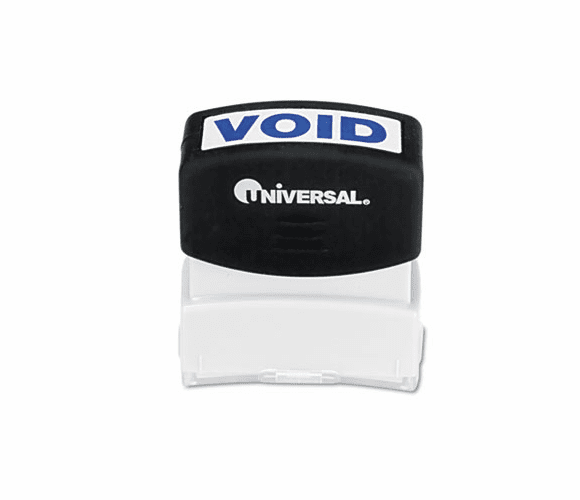 UNV10071 Message Stamp, VOID, Pre-Inked/Re-Inkable, Blue By UNIVERSAL OFFICE PRODUCTS