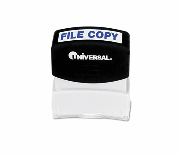 UNV10104 Message Stamp, FILE COPY, Pre-Inked/Re-Inkable, Blue By UNIVERSAL OFFICE PRODUCTS