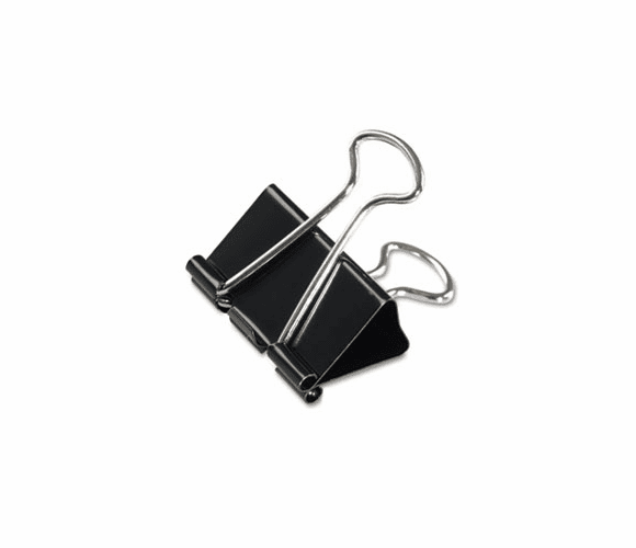 UNV10210 Medium Binder Clips, Steel Wire, 5/8" Cap., 1-1/4" Wide, Black/Silver, Dozen By UNIVERSAL OFFICE PRODUCTS