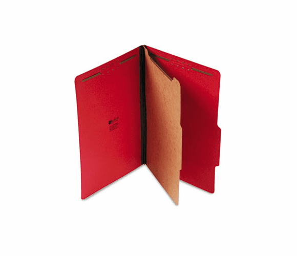 UNV10213 Pressboard Classification Folders, Legal, Four-Section, Ruby Red, 10/Box By UNIVERSAL OFFICE PRODUCTS