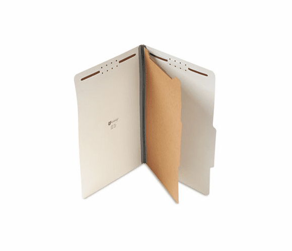 UNV10262 Pressboard Classification Folder, Legal, Four-Section, Gray, 10/Box By UNIVERSAL OFFICE PRODUCTS