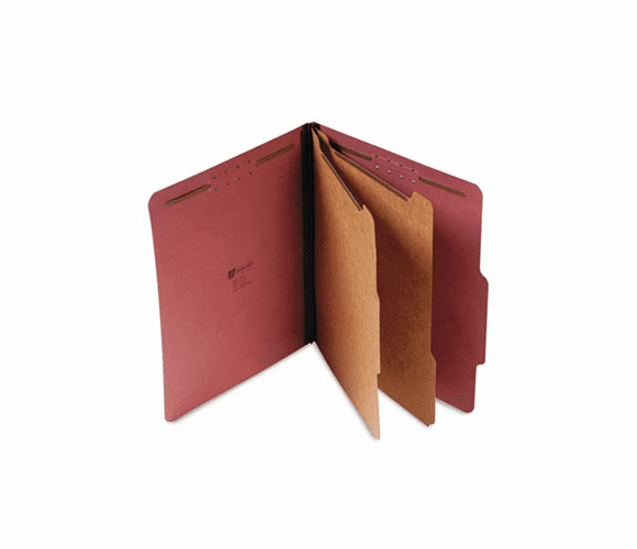 UNV10270 Pressboard Classification Folder, Letter, Six-Section, Red, 10/Box By UNIVERSAL OFFICE PRODUCTS