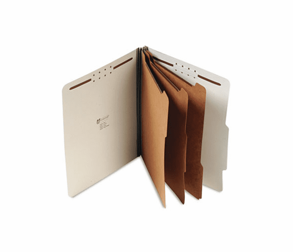 UNV10292 Pressboard Classification Folder, Letter, Eight-Section, Gray, 10/Box By UNIVERSAL OFFICE PRODUCTS
