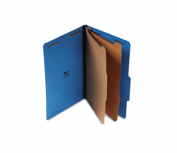 UNV10311 Pressboard Classification Folders, Legal, Six-Section, Cobalt Blue, 10/Box By UNIVERSAL OFFICE PRODUCTS