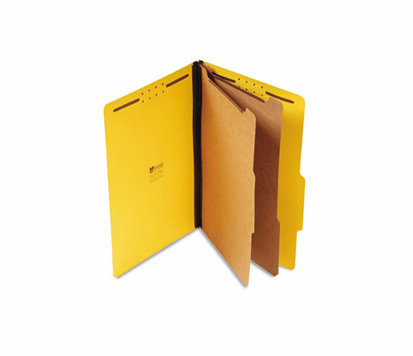 UNV10314 Pressboard Classification Folders, Legal, Six-Section, Yellow, 10/Box By UNIVERSAL OFFICE PRODUCTS