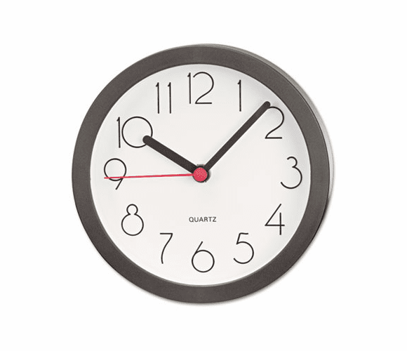 UNV10411 Cubicle Clock, 6in, Black By UNIVERSAL OFFICE PRODUCTS