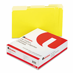 UNV10504 Colored File Folders, 1/3 Cut One-Ply Top Tab, Letter, Yellow/Lt Yellow, 100/Box By UNIVERSAL OFFICE PRODUCTS