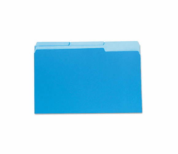 UNV10521 Colored File Folders, 1/3 Cut One-Ply Top Tab, Legal, Blue/Light Blue, 100/Box By UNIVERSAL OFFICE PRODUCTS