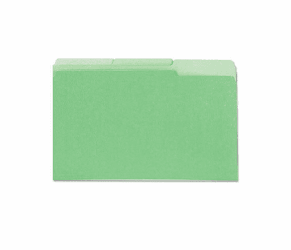 UNV10522 Colored File Folder, 1/3 Cut One-Ply Tab, Legal, Bright Green/Lt Green, 100/Box By UNIVERSAL OFFICE PRODUCTS