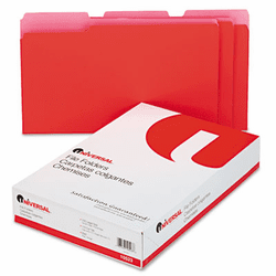UNV10523 Colored File Folders, 1/3 Cut One-Ply Top Tab, Legal, Red/Pink, 100/Box By UNIVERSAL OFFICE PRODUCTS
