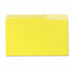 UNV10524 Colored File Folders, 1/3 Cut One-Ply Top Tab, Legal, Yellow/Lt Yellow, 100/Box By UNIVERSAL OFFICE PRODUCTS