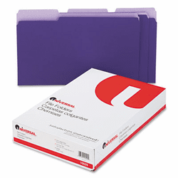 UNV10525 Colored File Folders, 1/3 Cut One-Ply Top Tab, Legal, Violet/Lt Violet, 100/Box By UNIVERSAL OFFICE PRODUCTS