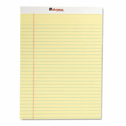 UNV10630 Perforated Edge Writing Pad, Legal/Margin Rule, Letter, Canary, 50-Sheet, Dozen By UNIVERSAL OFFICE PRODUCTS