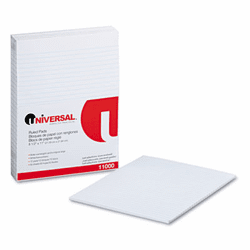 UNV11000 Glue Top Writing Pads, Wide Rule, Letter, White, 50-Sheet Pads/Pack, Dozen By UNIVERSAL OFFICE PRODUCTS