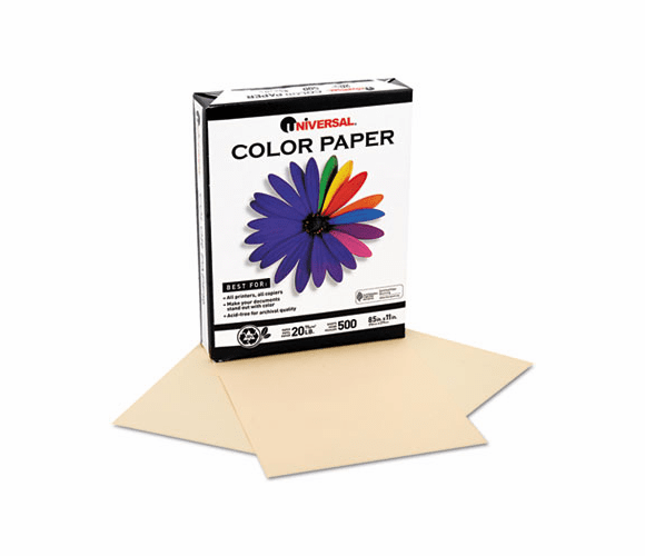UNV11206 Colored Paper, 20lb., 8-1/2 x 11, Buff, 500 Sheets/Ream By UNIVERSAL OFFICE PRODUCTS