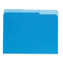 UNV12301 Recycled Interior File Folders, 1/3 Cut Top Tab, Letter, Blue, 100/Box By UNIVERSAL OFFICE PRODUCTS
