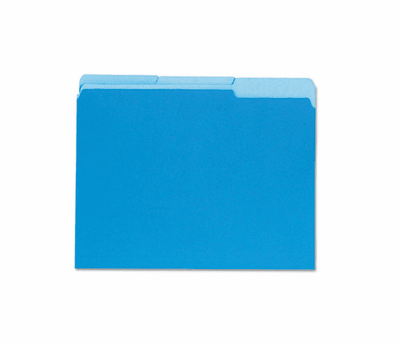UNV12301 Recycled Interior File Folders, 1/3 Cut Top Tab, Letter, Blue, 100/Box By UNIVERSAL OFFICE PRODUCTS