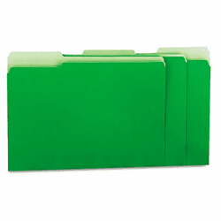 UNV12302 Recycled Interior File Folders, 1/3 Cut Top Tab, Letter, Green, 100/Box By UNIVERSAL OFFICE PRODUCTS