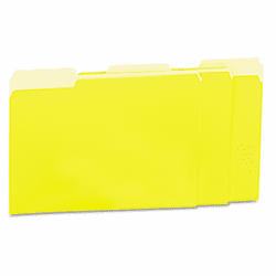 UNV12304 Recycled Interior File Folders, 1/3 Cut Top Tab, Letter, Yellow, 100/Box By UNIVERSAL OFFICE PRODUCTS