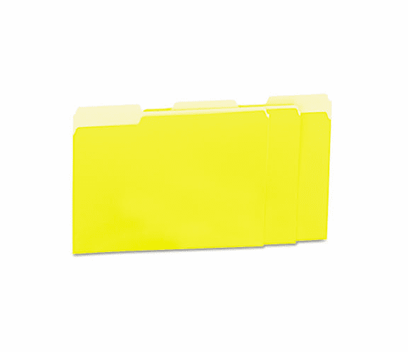 UNV12304 Recycled Interior File Folders, 1/3 Cut Top Tab, Letter, Yellow, 100/Box By UNIVERSAL OFFICE PRODUCTS