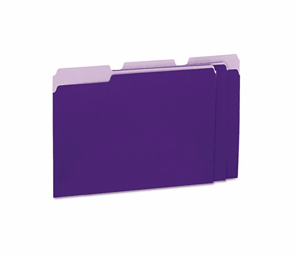 UNV12305 Recycled Interior File Folders, 1/3 Cut Top Tab, Letter, Violet, 100/Box By UNIVERSAL OFFICE PRODUCTS