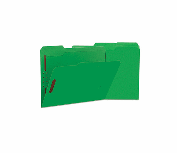 UNV13522 Manila Folders, 2 Fasteners, 1/3 Tab, Letter, Green, 50/BX By UNIVERSAL OFFICE PRODUCTS