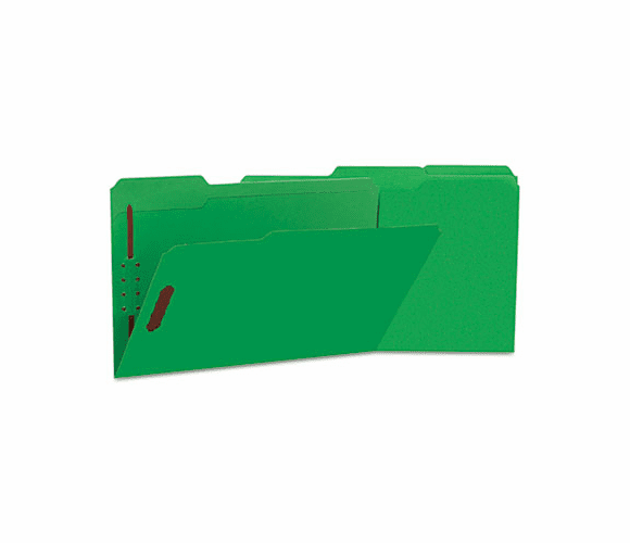 UNV13526 Manila Folders, 2 Fasteners, 1/3 Tab, Legal, Green, 50/BX By UNIVERSAL OFFICE PRODUCTS