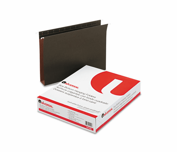 UNV14142 Two Inch Box Bottom Pressboard Hanging Folder, Letter, Standard Green, 25/Box By UNIVERSAL OFFICE PRODUCTS