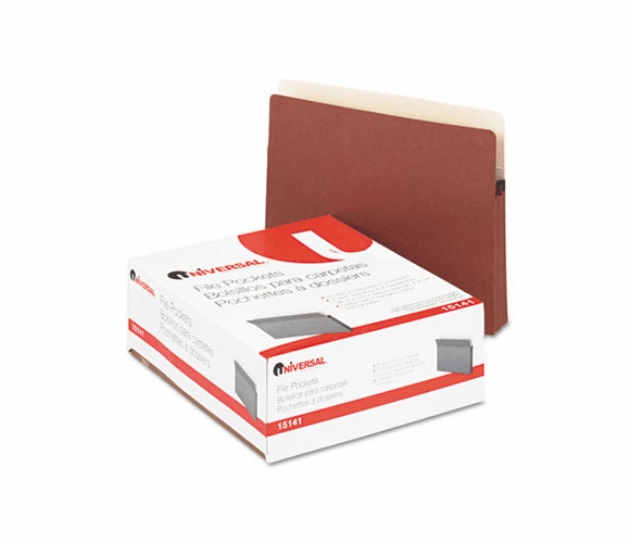 UNV15141 1 3/4 Inch Expanding File Pockets, Straight Tab, Letter, Redrope/Manila, 25/Pack By UNIVERSAL OFFICE PRODUCTS