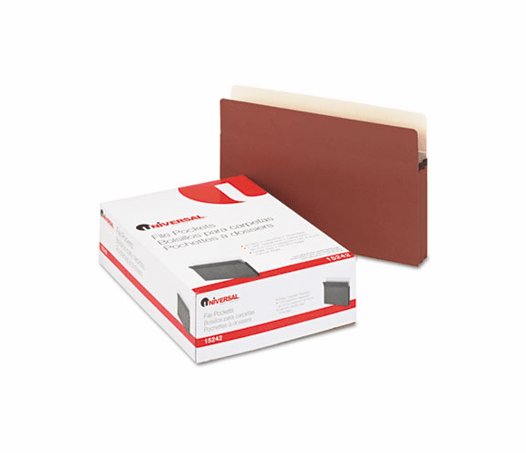 UNV15242 1 3/4 Inch Expansion File Pockets, Straight Tab, Legal, Redrope/Manila, 25/Pack By UNIVERSAL OFFICE PRODUCTS