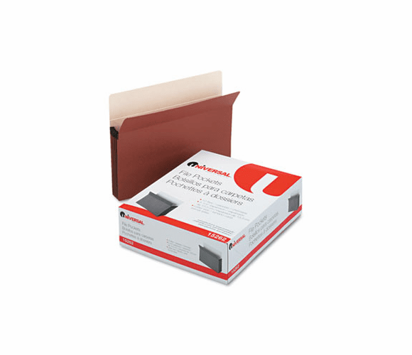 UNV15262 5 1/4 Inch Expansion File Pockets, Straight Tab, Letter, Redrope/Manila, 10/Box By UNIVERSAL OFFICE PRODUCTS