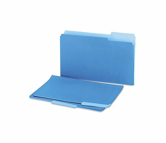UNV15301 Recycled Interior File Folders, 1/3 Cut Top Tab, Legal, Blue, 100/Box By UNIVERSAL OFFICE PRODUCTS