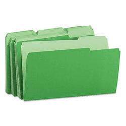 UNV15302 Recycled Interior File Folders, 1/3 Cut Top Tab, Legal, Green, 100/Box By UNIVERSAL OFFICE PRODUCTS