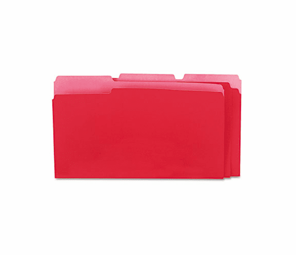 UNV15303 Recycled Interior File Folders, 1/3 Cut Top Tab, Legal, Red, 100/Box By UNIVERSAL OFFICE PRODUCTS