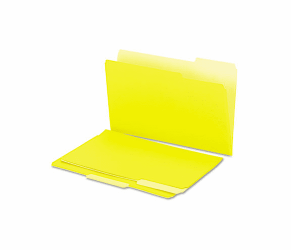 UNV15304 Recycled Interior File Folders, 1/3 Cut Top Tab, Legal, Yellow, 100/Box By UNIVERSAL OFFICE PRODUCTS
