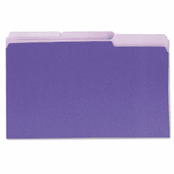UNV15305 Recycled Interior File Folders, 1/3 Cut Top Tab, Legal, Violet, 100/Box By UNIVERSAL OFFICE PRODUCTS