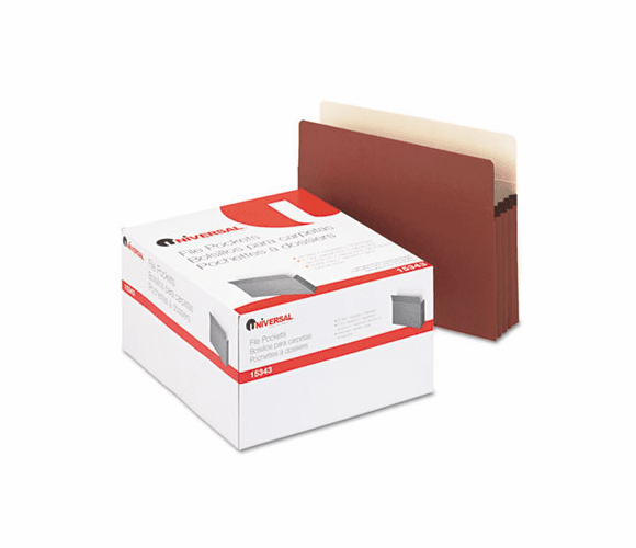 UNV15343 3 1/2 Inch Expansion File Pockets, Straight Tab, Letter, Redrope/Manila, 25/Pack By UNIVERSAL OFFICE PRODUCTS
