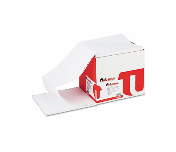 UNV15802 Computer Paper, 20lb, 9-1/2 x 11, Letter Trim Perforations, White, 2400 Sheets By UNIVERSAL OFFICE PRODUCTS