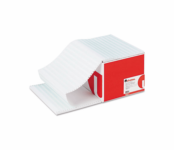 UNV15851 Green Bar Computer Paper, 18lb, 14-7/8 x 11, Perforated Margins, 2600 Sheets By UNIVERSAL OFFICE PRODUCTS