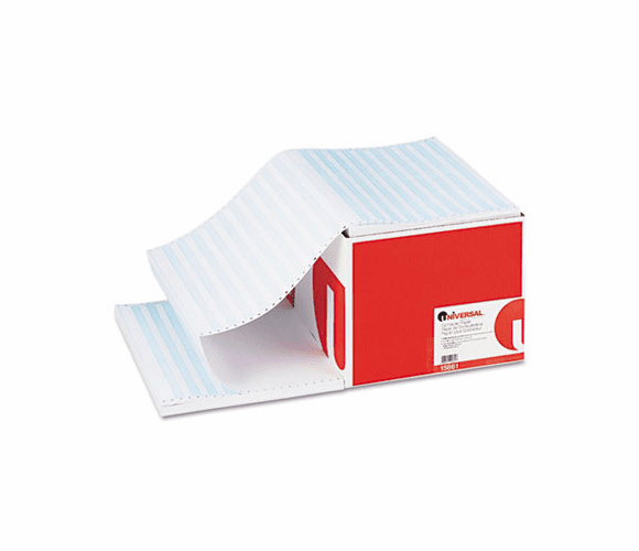UNV15861 Blue Bar Computer Paper, 18lb, 14-7/8 x 11, Perforated Margins, 2600 Sheets By UNIVERSAL OFFICE PRODUCTS