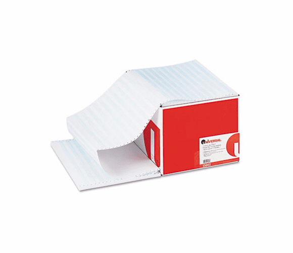 UNV15862 Blue Bar Computer Paper, 20lb, 14-7/8 x 11, Perforated Margins, 2400 Sheets By UNIVERSAL OFFICE PRODUCTS