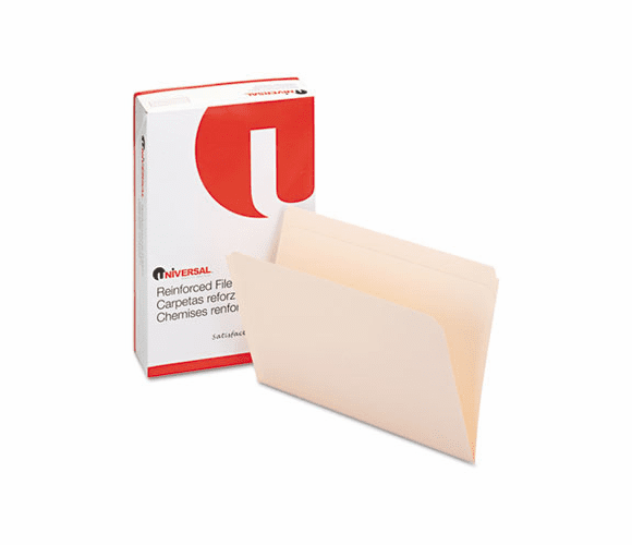 UNV16120 File Folders, Straight Cut, Two-Ply Top Tab, Legal, Manila, 100/Box By UNIVERSAL OFFICE PRODUCTS