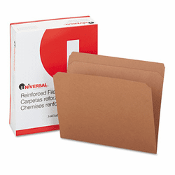 UNV16130 Kraft File Folders, Straight Cut, Top Tab, Letter, Brown, 100/Box By UNIVERSAL OFFICE PRODUCTS