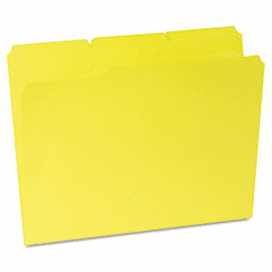 UNV16164 Colored File Folders, 1/3 Cut Assorted, Two-Ply Top Tab, Letter, Yellow, 100/Box By UNIVERSAL OFFICE PRODUCTS