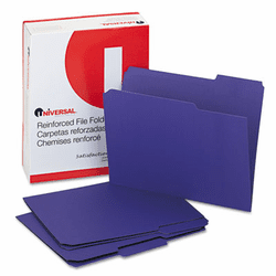 UNV16165 Colored File Folders, 1/3 Cut Assorted, Two-Ply Top Tab, Letter, Violet, 100/Box By UNIVERSAL OFFICE PRODUCTS
