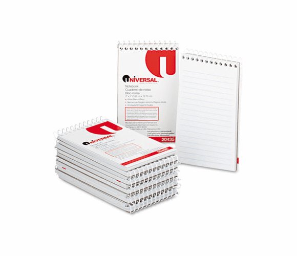 UNV20435 Wirebound Memo Books, Narrow Rule, 3 x 5, White, 12 50-Sheet Pads/Pack By UNIVERSAL OFFICE PRODUCTS
